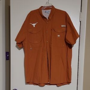 Columbia Texas Longhorns Burnt Orange Mesh Lined Fishing Shirt, 2XL